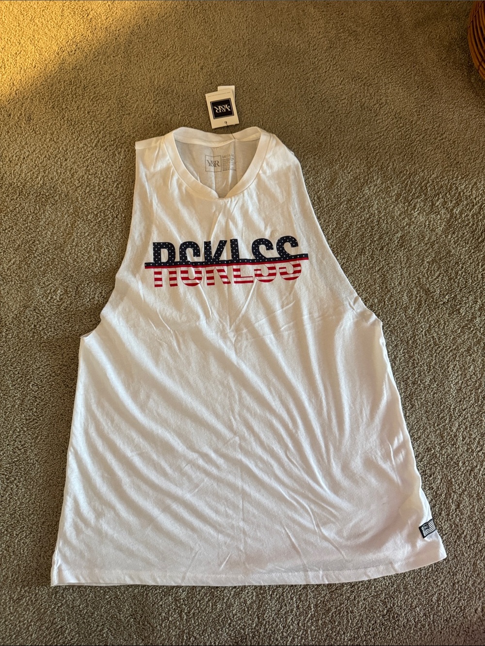 Y&R Reckless White Flag Graphic Muscle Tank